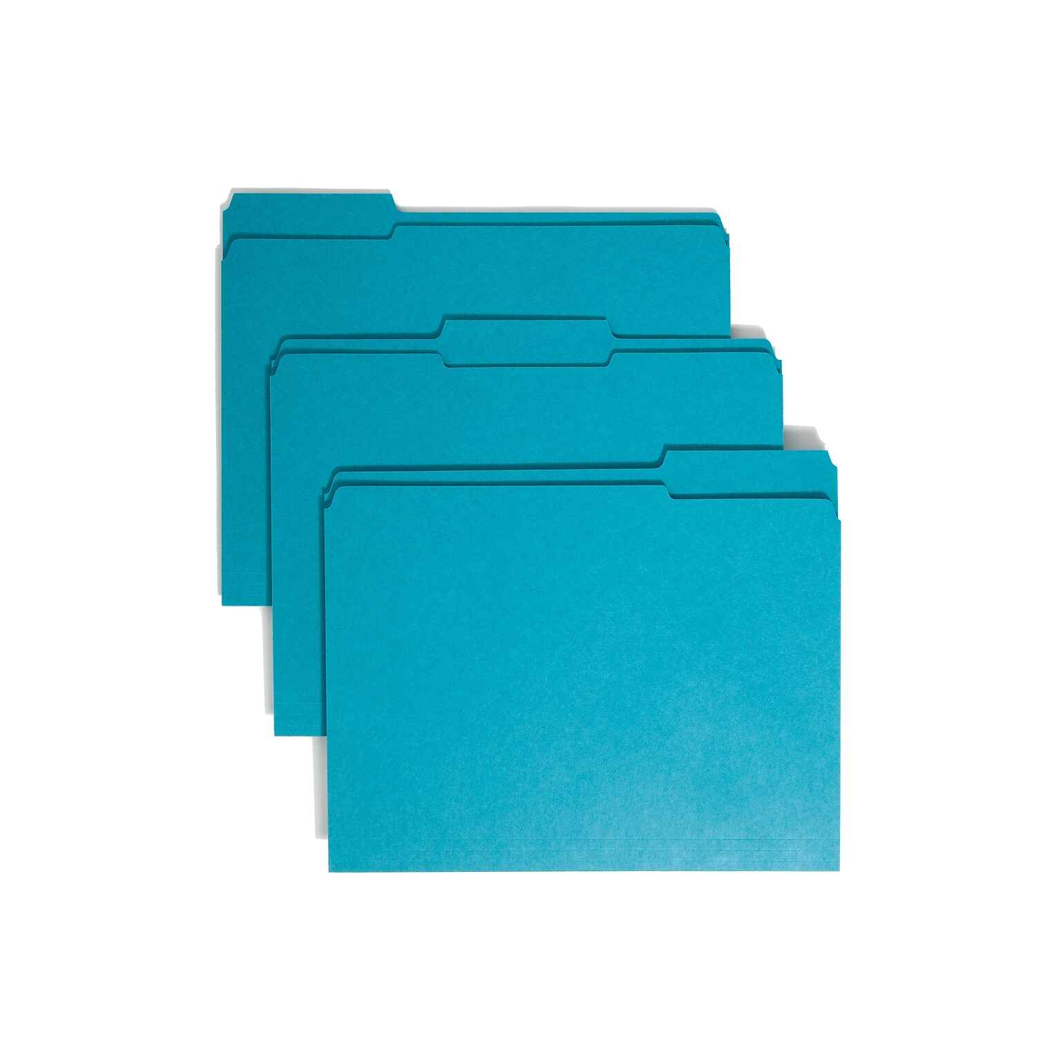 Smead File Folder, 3 Tab, Letter Size, Teal, 100/Box (13134)