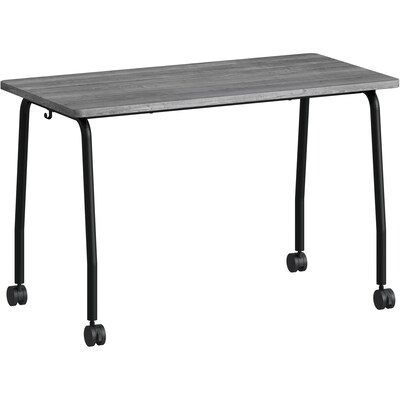 Lorell 23.63W x 29.5D Training Room Table with Wheels, Laminate, Weathered Charcoal (LLR60845)