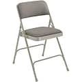 NPS #2202 Fabric Padded Premium Folding Chairs, Greystone/Grey