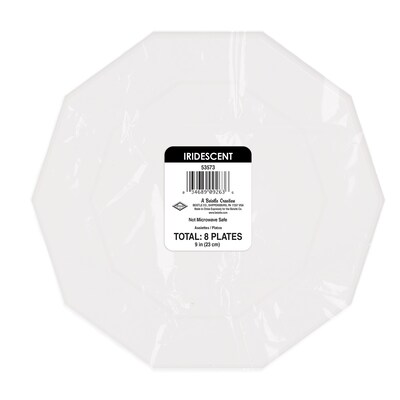 Beistle Decagon Plates, Iridescent, 24 Plates/Pack, 3/Packs (53573)