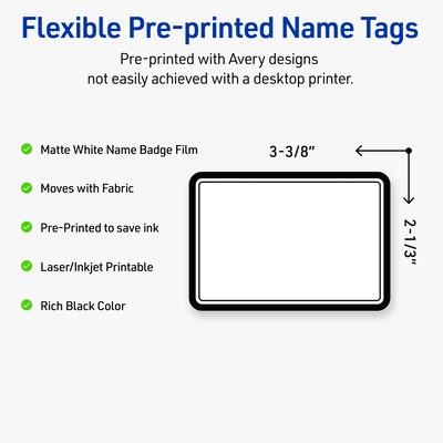 Avery Laser/Inkjet Rectangle Multipurpose Labels, 2-1/3 x 3-3/8, White, 80/Pack (S00-EY6)