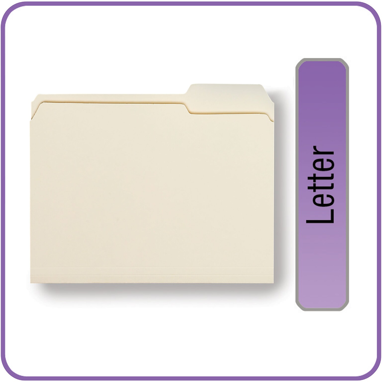 Quill Brand® File Folders, 1/3Cut Assorted, Letter Size, Manila, 500