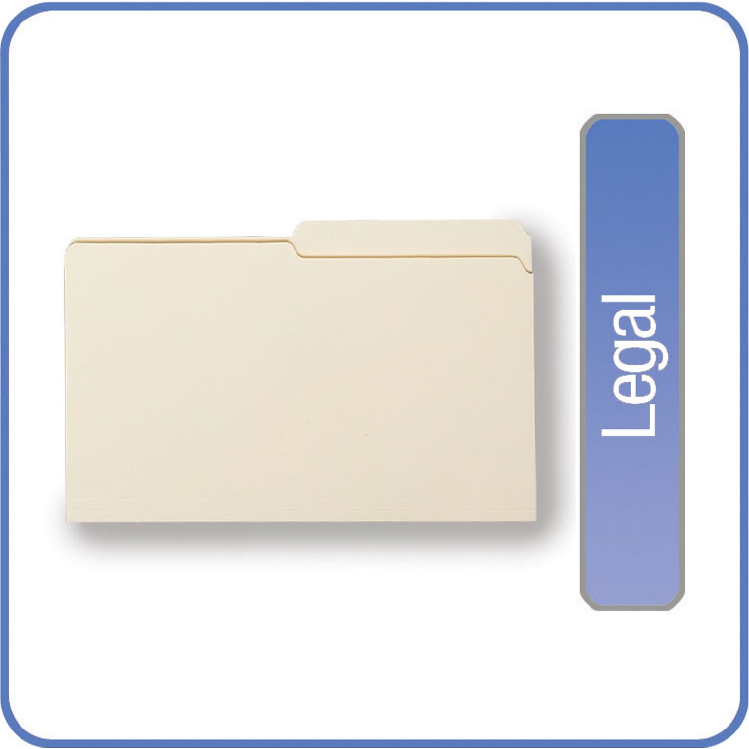 Quill Brand® File Folders, Assorted Tabs, 1/2-Cut, Legal Size, Manila, 100/Box (760135)