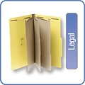 Quill Brand® 2/5-Cut Tab Pressboard Classification File Folders, 3-Partitions, 8-Fasteners, Legal, Yellow, 15/Box (745038)