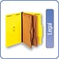 Quill Brand® 2/5-Cut Pressboard Classification Folders with Pockets, 2-Partitions, 6-Fasteners, Legal, Yellow, 15/Box (737038)