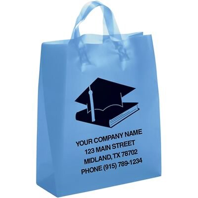 Custom Frosted Brite Shoppers; 17Hx13Wx6D