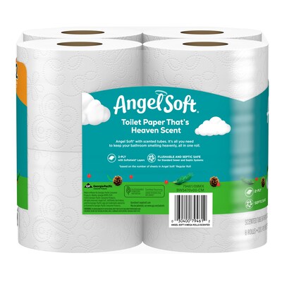 Angel Soft Mega Toilet Paper, Fresh Evergreen Scent, 2-ply, 8 Rolls/Pack (79461)