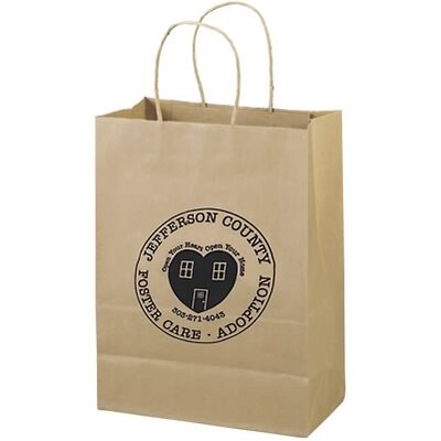 Classic Paper Bags; Brown Kraft, 13x10x5