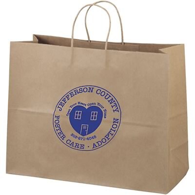 Classic Paper Bags; Brown Kraft, 12x16x6