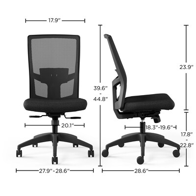 Workplace2.0™ 500 Series Armless Fabric Task Chair, Black, (52257)
