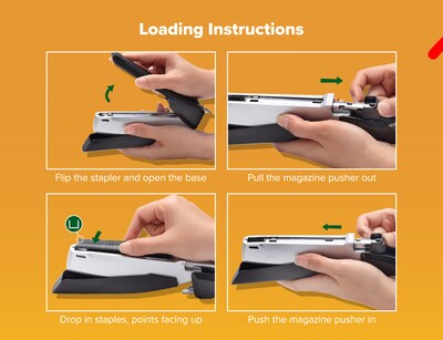 Bostitch InPower+28 Reduced-Effort Desktop Stapler, 28-Sheet Capacity, Staples Included, Black/Silver (ACF1110)