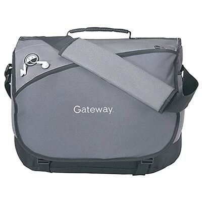 Custom Printed Freestyle Computer Messenger Bag; Grey