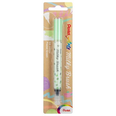 Pentel Milky Brush, Green Ink, 3/Bundle (PTAXGFHBPPKX-3)