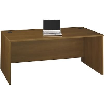 Bush Business Furniture Corsa Collection in Warm Oak Finish, Managers Desk, 72, Installed (WC67536FA)
