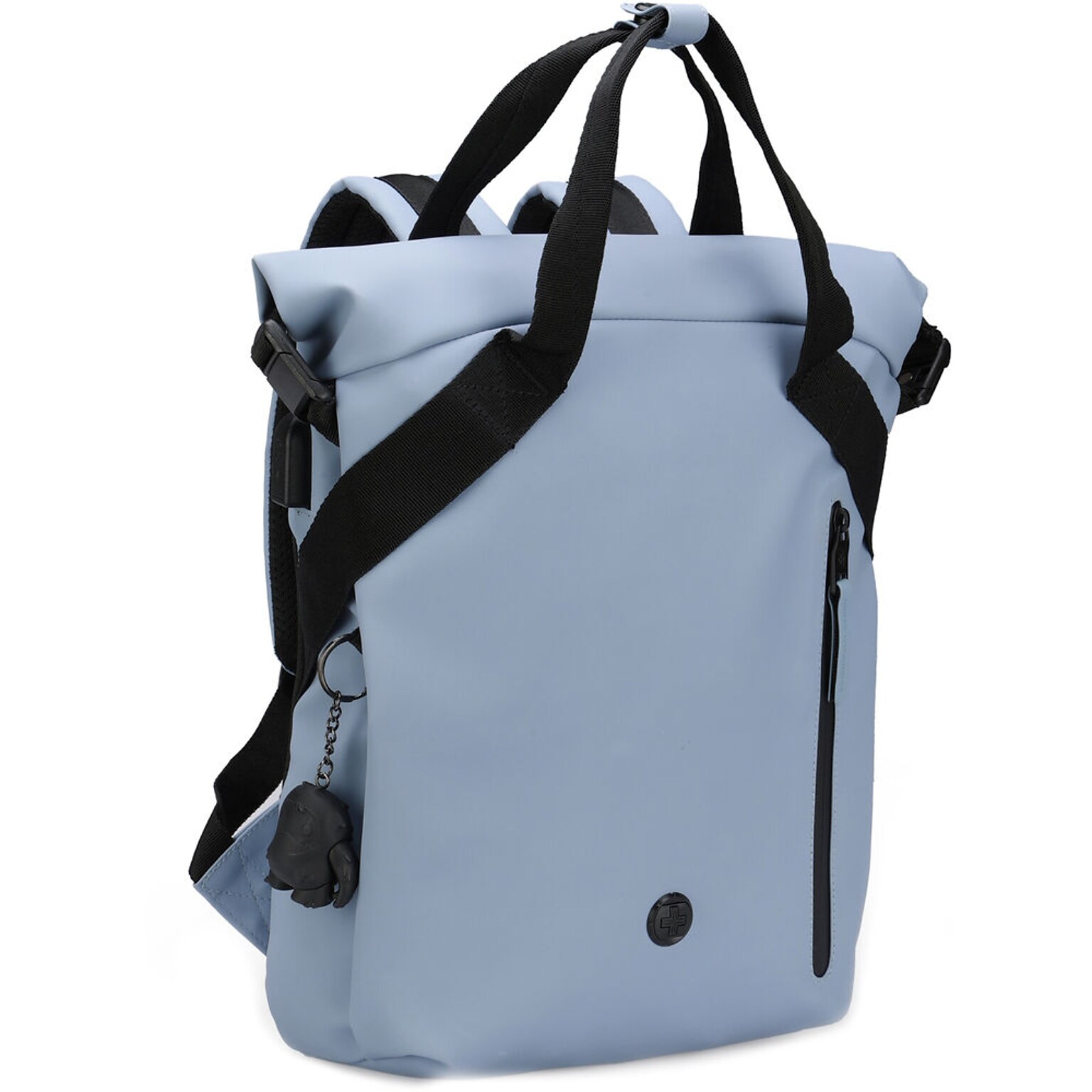 SwissDigital LAMONE Rolltop Laptop Compatible Backpack, Medium, Light Blue (SD1686-13)