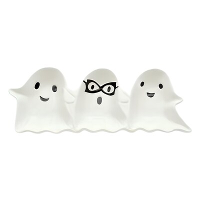 Ghost Shaped 3 Compartment Serving Plate, 14 inch