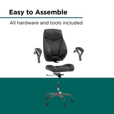 Workplace2.0™ Ramsey Ergonomic Bonded Leather Swivel Manager Chair, Black (ST62216)