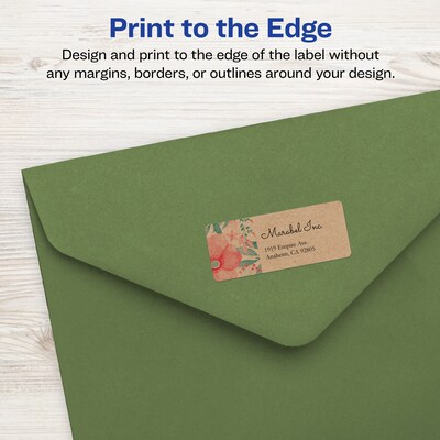 Avery Laser/Inkjet Rectangle Multipurpose Labels, 1" x 2-5/8", Kraft Brown, 400 Labels/Pack ( 94201)
