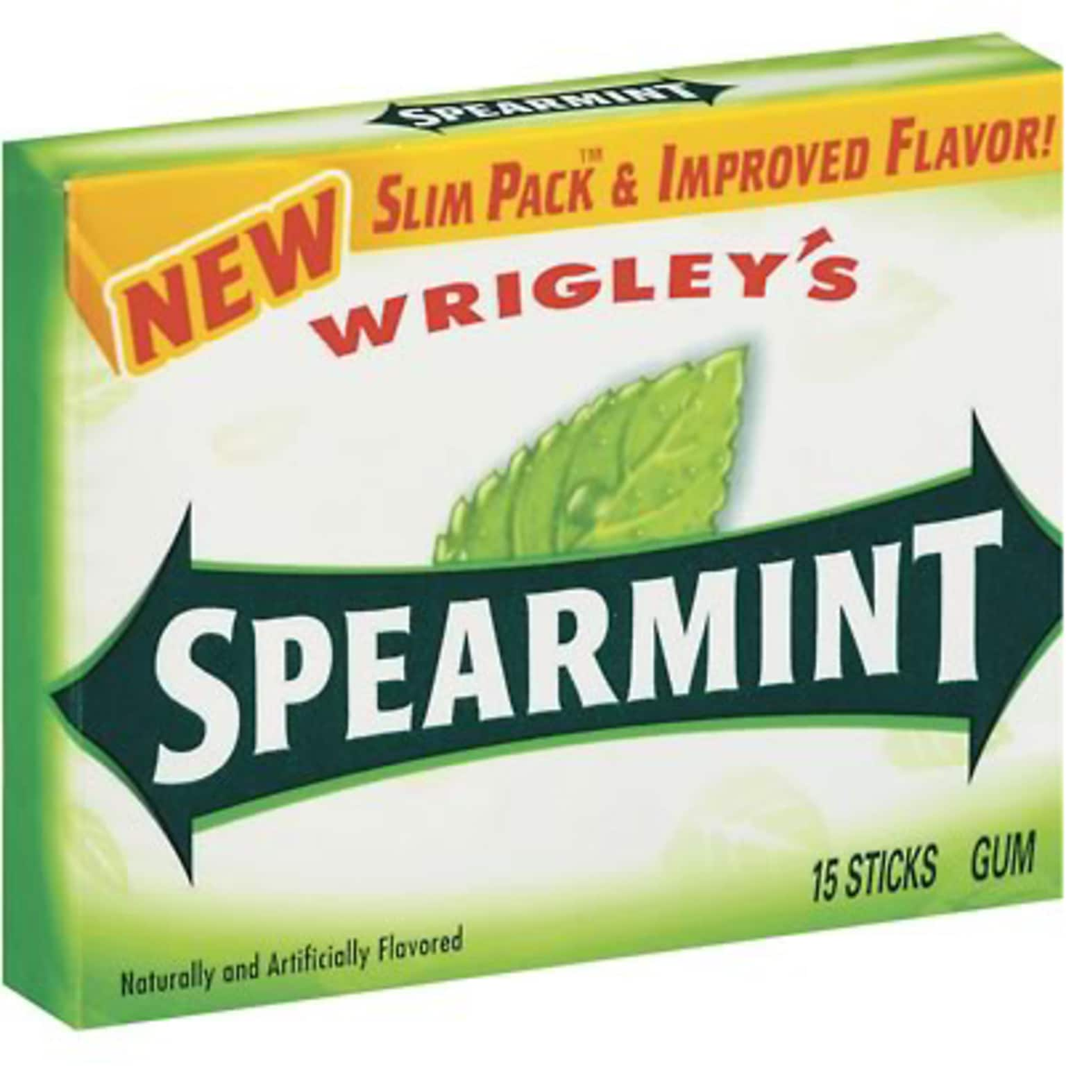 Wrigleys Slim Pack™ Gum; Spearmint; 15 Sticks/Pack, 10 Packs/Box