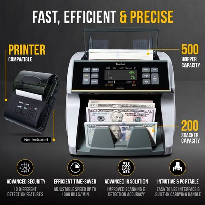 Kolibri KBR-1500 V2 Bill Counter, Gray