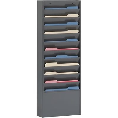 Durham® Steel Literature Rack; 11 Pocket, For 12W Paper, Grey