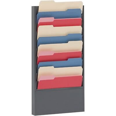 Durham® Steel Literature Rack; 10 Pocket, for 12W Paper, Grey