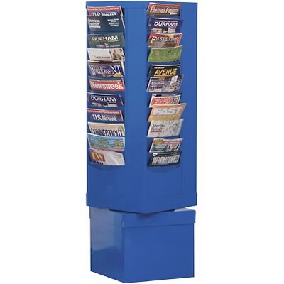 Durham® Swivel-Style Steel Literature Organizer; Blue, 44 Pocket, 49Hx14-1/8Wx14-1/8D