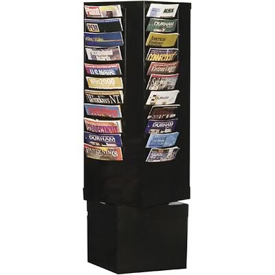 Durham® Swivel-Style Steel Literature Organizers; Black, 44 Pocket, 49Hx14-1/8Wx14-1/8D