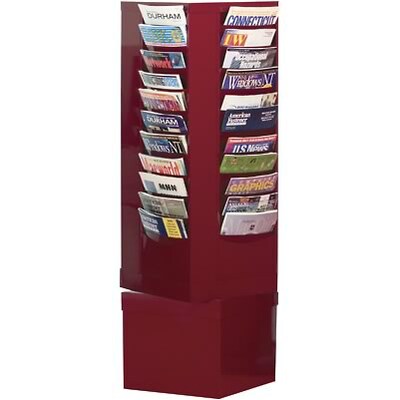 Durham® Swivel-Style Steel Literature Organizer; Burgundy, 44 Pocket, 49Hx14-1/8Wx14-1/8D