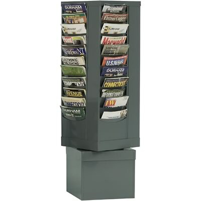 Durham® Swivel-Style Steel Literature Organizers; Grey, 44 Pocket, 49Hx14-1/8Wx14-1/8D