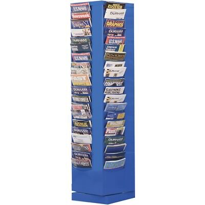 Durham® Swivel-Style Steel Literature Organizer; Blue, 80 Pocket, 59Hx14-1/8Wx14-1/8D