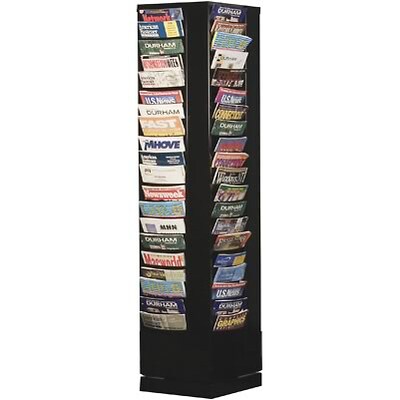 Durham® Swivel-Style Steel Literature Organizers; Black, 80 Pocket, 59Hx14-1/8Wx14-1/8D