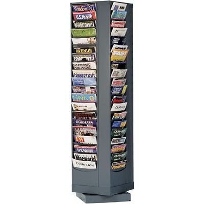 Durham® Swivel-Style Steel Literature Organizers; Grey, 80 Pocket, 59Hx14-1/8Wx14-1/8D