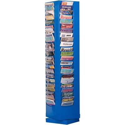 Durham® Swivel-Style Steel Literature Organizer; Blue, 88 Pocket, 66Hx14-1/8Wx14-1/8D