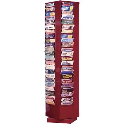 Durham® Swivel-Style Steel Literature Organizer; Burgundy, 88 Pocket, 66Hx14-1/8Wx14-1/8D