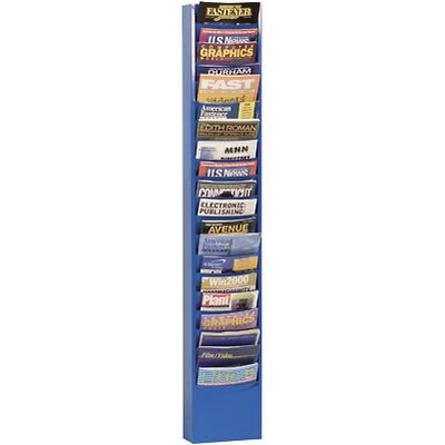 Durham® Steel Literature Rack; 20 Pocket, For 8-1/2W Paper, Blue