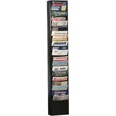 Durham® Steel Literature Rack; 20 Pocket, For 8-1/2W Paper, Black