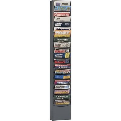 Durham® Steel Literature Rack; 20 Pocket, for 8-1/2W Paper, Grey