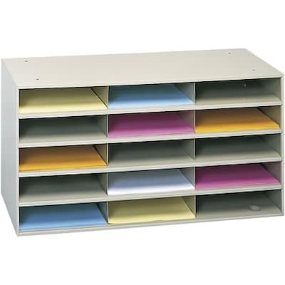 Durham® Modular All-Steel Literature Organizers; 15 Compartments, 17-3/4H, Tan
