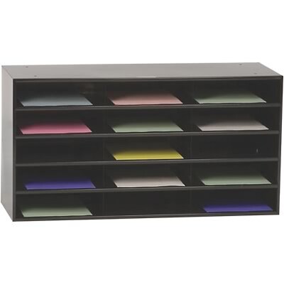 Durham® Modular All-Steel Literature Organizers; 15 Compartments, 17-3/4H, Black