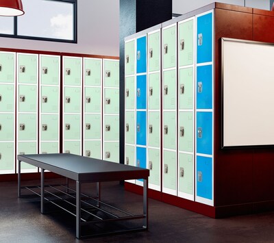 AdirOffice 72'' 4 Tier Misty Green Storage Locker, 4/Pack (ADI629-204-MGRN-PKG-4)