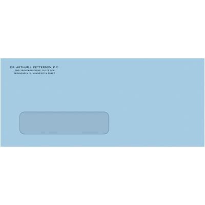Medical Arts Press® Single Window Gummed #10 Envelopes; Blue, Personalized, 500/Box
