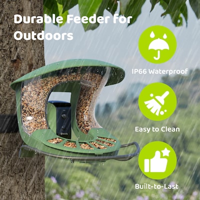 Birdfy Feeder 2 with Camera, Solar Panel and AI by Subscription, Green (EPPAMBNI8602100)