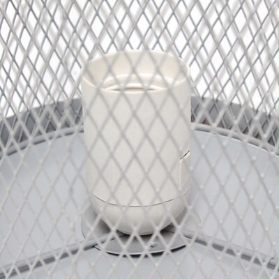 Creekwood Home Industrial Mesh Cylinder 12.75" LED Table Lamp, Gray (CWT-1005-GY)