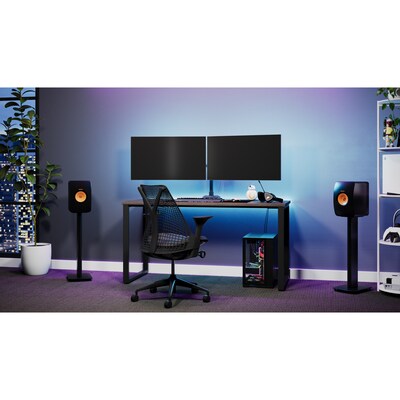 Hirsh Computer and Office Desk, 30" x 60", Black/Weathered Charcoal (23987)