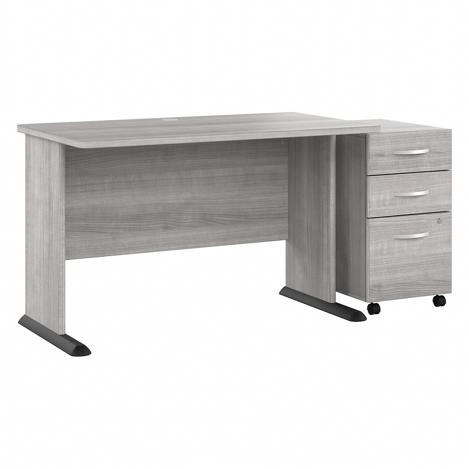Bush Business Furniture Studio A 48W Computer Desk with 3-Drawer Mobile File Cabinet, Platinum Gray (STA001PGSU)