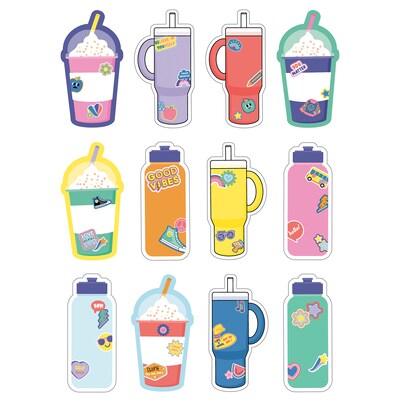 Carson Dellosa Education We Stick Together Cups & Water Bottles Cut-Outs, 36/Pack, 3 Packs/Bundle (C