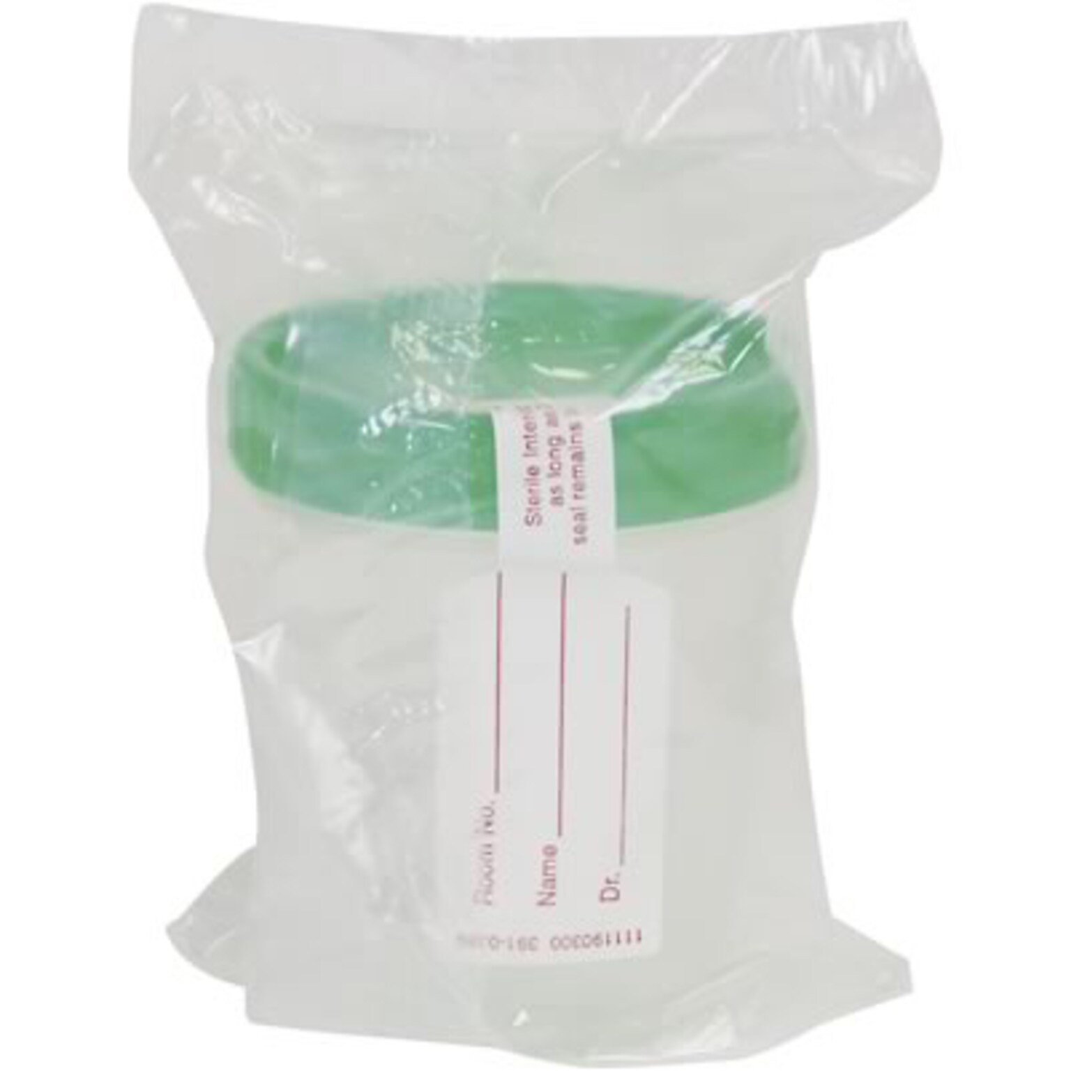 Sterile Specimen Cups; Green Cap, Integrity Seal, 4 oz.