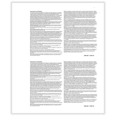 ComplyRight 2025 1099-INT Tax Form, 1-Part, 2-Up, Copy B, 50/Pack (512150)