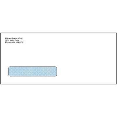 2003, 2004, 2006, 2012 ADA Dental Window Claim Envelopes; Peel & Seel®, Tinted, Personalized, 500/Bx